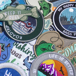 Patch brodé thermocollant en sergé, forme cœur ronde, personnalisable avec votre nom et logo, vente en gros - Product Image 2