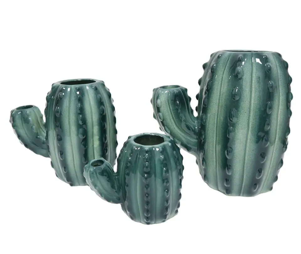 Modern glazed ceramic porcelain cactus pots cactus vase