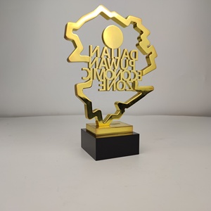 Premio per la società economica con Logo 3D personalizzato della fabbrica di trofei, miglior vincitore del regalo d'affari in alluminio metallico - Product Image 2