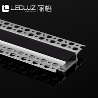 Profil LED encastrable avec diffuseur continu de 20 m, canal d'éclairage linéaire encastré pour éclairage de plafond commercial