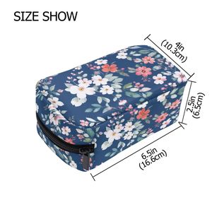 Wholesale Custom Printed Makeup <b>Bag</b> for Women White Flower Cosmetic Pouch with Zipper Elegant Travel <b>Toiletry</b> <b>Bag</b> - Product Image 2