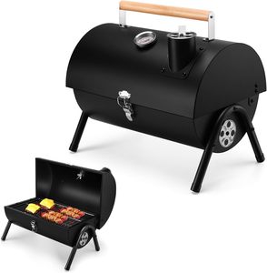 <b>Portable</b> Charcoal Grill with Thermometer Small <b>BBQ</b> <b>Camping</b> Grills for Outdoor Backyard Party Mail Order Packing - Product Image 1