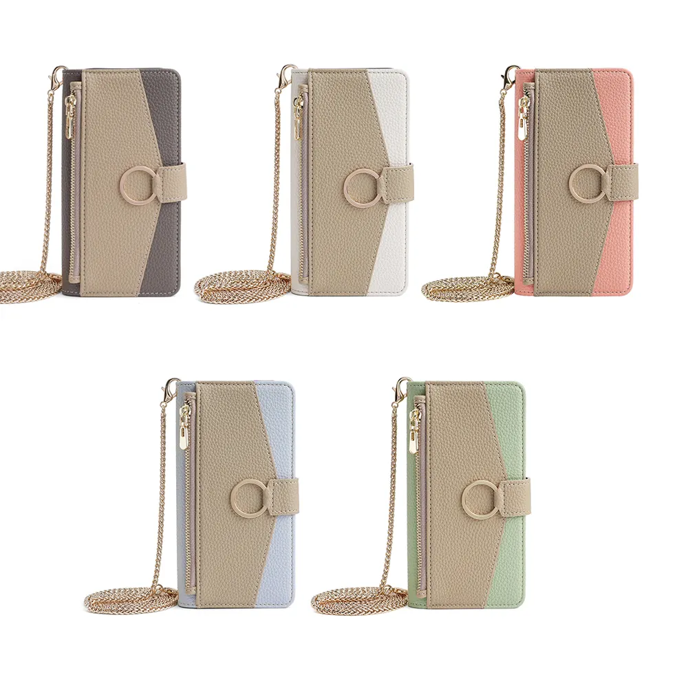 Crossbody Luxuskartentasche Leder Brieftasche Telefonhülle für iPhone 15 Pro Max Lederhülle für iPhone 14 Mobiltelefonnenschalen