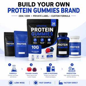 Gomitas de Proteína de Suero Aislada 10g, Sabor Bayas Mixtas, Apoyo Muscular, Sin Azúcar, 120 Unidades, Marca Privada OEM, Suplemento Dietético - Product Image 2