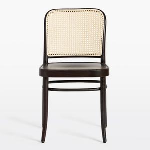 เฟอร์นิเจอร์บ้านหรูหราทันสมัยสไตล์นอร์ดิก  เก้าอี้ทานข้าวพนักพิงหวาย  ที่นั่งไม้  ตกแต่งด้วยหวายถัก - Product Image 1