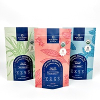 Custom Printed Eco-Friendly Kraft Paper Stand up Pouch Matte Resealable Zipper Food Packaging Packing Tea Bags Pouches