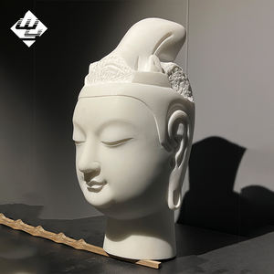 Sculpture <span class=keywords><strong>de</strong></span> tête <span class=keywords><strong>de</strong></span> Bodhisattva en pierre naturelle <span class=keywords><strong>de</strong></span> taille réelle, style occidental classique, moderne, la <span class=keywords><strong>plus</strong></span> belle, très vendue en Europe - Product Image 3