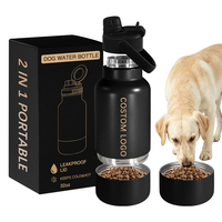 Bouteille d'eau et gamelle 2-en-1 en acier inoxydable de 32 oz, personnalisée, avec rapport de test REACH, double paroi isolée sous vide pour chiens et chats en voyage