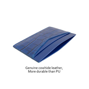 Portefeuille de luxe personnalisé en cuir à motif de crocodile véritable unisexe mince et minimaliste porte-cartes de crédit porte-cartes d'identité - Product Image 3