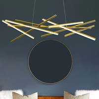 Lustre LED moderne et simple, luminaire noir pour salle à manger, salon, hall d'entrée, décoration intérieure, lampe suspendue longue