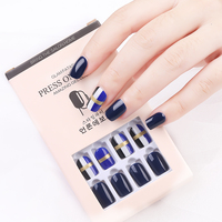 Vente en gros de 15 modèles de faux ongles complets à presser, 30 pièces/boîte, emballés avec de la colle en gel, accessoires et outils
