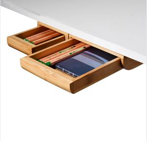 Youlike Vente Chaude Écologique 100% Bambou Adhésif Sous Bureau Tiroir De Stockage Organisateur Empilable Glisser En Douceur - Product Image 4
