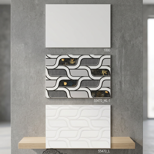 White Black Digital Ceramic <b>Wall</b> <b>Tiles</b> 30x45cm High Gloss Glazed <b>Mirror</b> Effect Design <b>for</b> Modern Interiors - Product Image 4