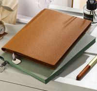 Carnet de notes A5 avec logo personnalisé-Couverture en cuir PU avec boucle pour stylo, journal d'affaires en papier épais (OEM disponible)