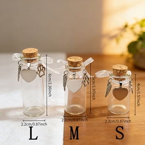 Personalized Name Modern Teardrop Pet Hair Storage Container for <b>Dogs</b> & Cats Bone <b>Ash</b> Teeth Souvenir Glass Bottles - Product Image 2