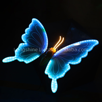 Lumières décoratives LED 3D colorées à simulation dynamique de papillons, IP65 pour la décoration extérieure de jardins, parcs et paysages
