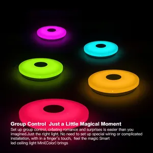 36W LED RGB Intelligente Musik Decken leuchte mit Lautsprecher Weißer Schatten Google Alexa WIFI APP Sprach steuerung Fernbedienung enthalten - Product Image 5