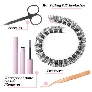 自有品牌批发韩国Pbt纤维100% 手工制作分段簇DIY睫毛延伸 - Product Image 3