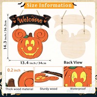 Halloween souris citrouille décorations bienvenue panneau suspendu pour porte d'entrée porte en bois cintre ornements pour maison fenêtre mur décor