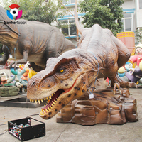 Modèle de dinosaure animatronique Indominus Rex à télécommande mécatronique pour utilisation en intérieur pour les manèges de parcs d'attractions
