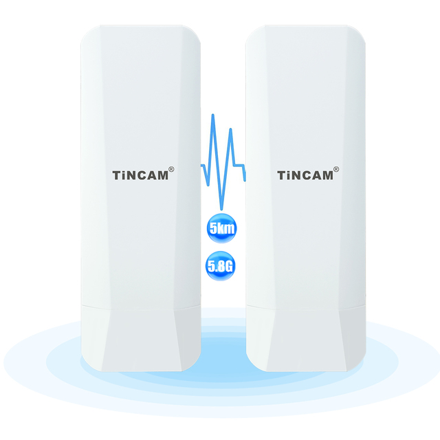 TINCAM 1Pair Long Distance Wireless Bridge Outdoor 5.8G 5km 900mbp Wireless Access Point 14dbi Wireless Outdoor Cpe