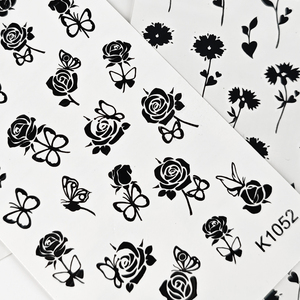 Tatouages temporaires en gros, petits motifs de roses noires, autocollants floraux imperméables pour le visage, le corps et les doigts, pour femmes, festivals et usage quotidien - Product Image 4