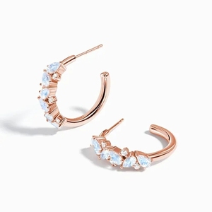 مجوهرات نسائية من الفضة من هيجي طراز 925, مجوهرات نسائية من الفضة من أحجار القمر الطبيعية ، مجوهرات نسائية بسيطة على شكل حرف من أحجار القمر الطبيعية - Product Image 2