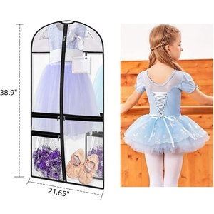 Bolsa Transparente <span class=keywords><strong>de</strong></span> PVC para Disfraces <span class=keywords><strong>de</strong></span> Baile Infantiles con Panel Superior <span class=keywords><strong>de</strong></span> Oxford 210D, 4 Bolsillos con Cremallera, Ranura para Tarjetas <span class=keywords><strong>de</strong></span> Identificación, 38.9x21.65 pulgadas - Product Image 4
