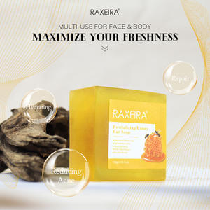 Etiqueta privada Orgánica Miel Perfumado Baño Jabón hecho a mano Cosméticos Suave Respetuoso con la piel Precio barato <span class=keywords><strong>Barra</strong></span> de jabón de miel personalizada - Product Image 2