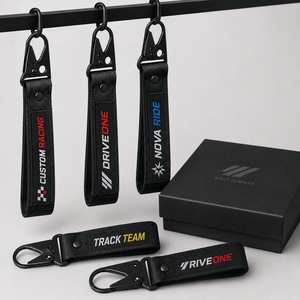 Llavero de cordón negro con estampado temático de carreras de fábrica certificado, sublimado, con logotipo de letra personalizado, pulseras para llaveros - Product Image 4