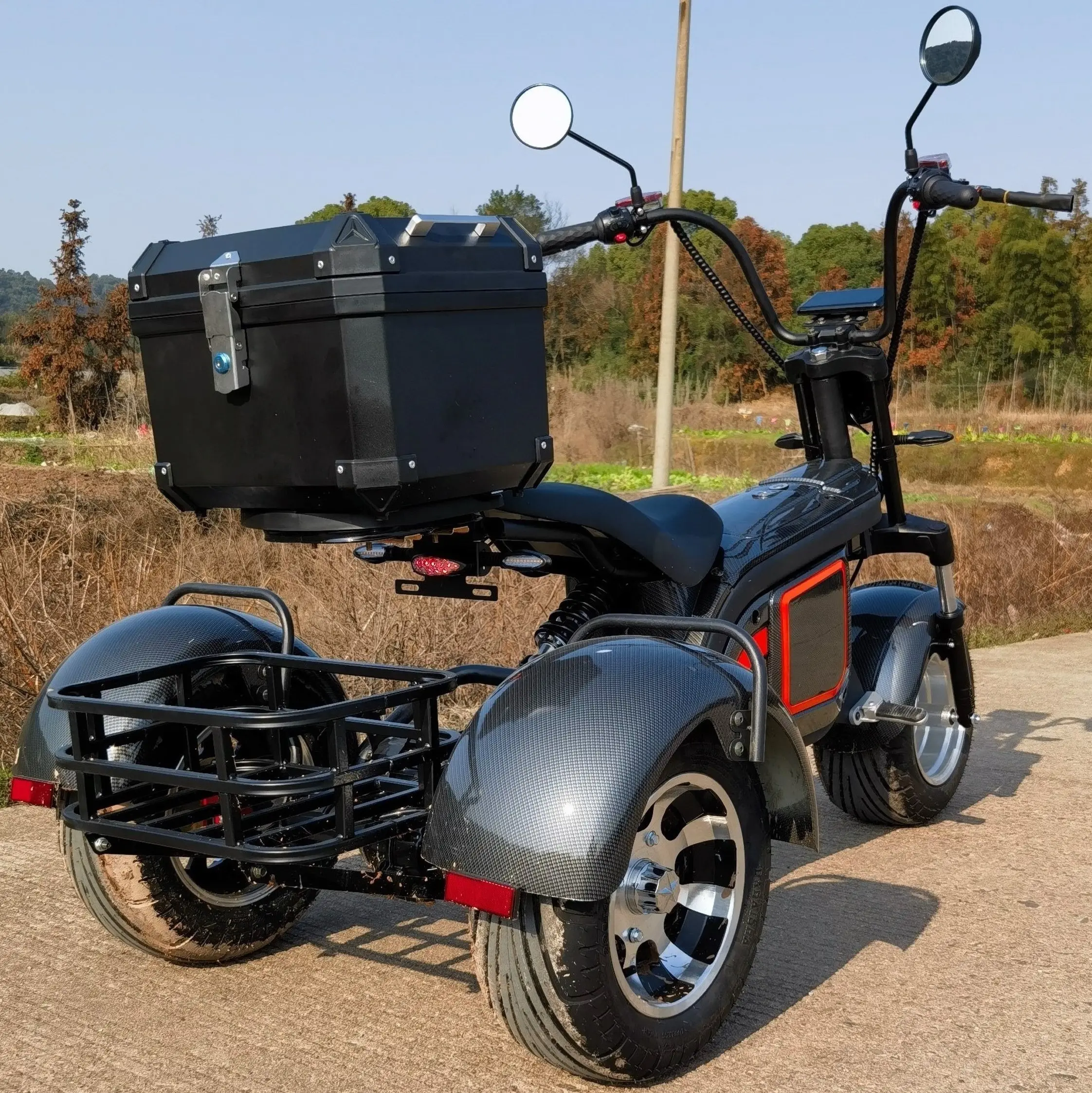 Yide ct20 ebike pedal de três rodas, assistente de 48v, 750w, pneu gordo elétrico, triciclo com sidecar para transportar animais de estimação, motocicleta sidecar