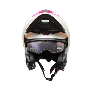 2025 새로운 플립 업 헬멧 DOT 인증 맞춤형 로고 모듈러 헬멧 더블 바이저 ABS 소재 오토바이 전기도금 - Product Image 2