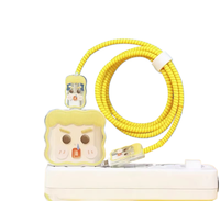 Pelindung Kabel Transparan 5 in 1 Motif Kartun Lucu untuk Adaptor Charger iPhone Apple