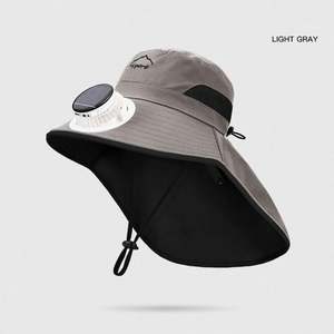 Chapeaux d'été solaires en gros pour enfants avec ventilateur intégré, protection solaire, type bob et pêcheur, pour la pêche, le ski, décontractés, unisexes - Product Image 3