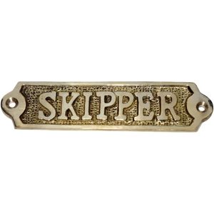 Plaque murale rectangulaire en laiton poli « Skipper Nautique », panneau métallique, plaque nominative, décoration de porte de maison de style côtier - Product Image 5