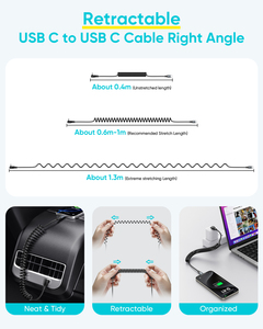 Ready to Ship CE Certified SUNGUY 60W USB C Fast Charging Cable Retractable Data Cable for Mobile Phone Laptop Car - Product Image 2