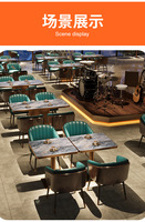 Set Meja Kursi Restoran Stainless Steel Slab Batu Ramah Lingkungan Tahan Lama OEM/ODM Langsung dari Pabrik Modern untuk Kafe/Bar/Hotel