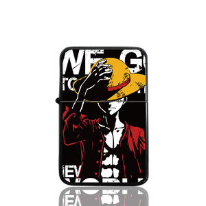 One Piece Anime Lighter Cheap Refillable Windproof Lighters With Custom Logo Pattern Traditional Kerosene Cigarette Lighter