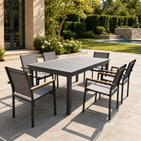 Table de salle à manger extensible rectangulaire d'extérieur en aluminium durable pour la maison, le bar, la ferme, l'entrepôt, l'hôtel