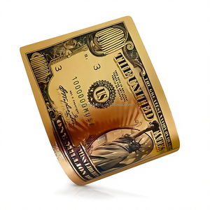 Billete <span class=keywords><strong>de</strong></span> Banco <span class=keywords><strong>de</strong></span> Plástico Personalizado con Lámina Dorada <span class=keywords><strong>de</strong></span> $<span class=keywords><strong>100</strong></span> Dólares Estadounidenses para Cumpleaños, Coleccionable, Diseño <span class=keywords><strong>de</strong></span> Lujo - Product Image 1