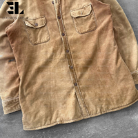 LARSUR Veste de travail française en velours côtelé lourd avec couverture doublée Vêtements de travail Manteau de travail pour travailleur Chasse Grange