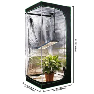 80*80*180cm Plant tent +BOARD PLUS GROW LIGHTS 301B 240W, indoor growing tent complete kit Fabric600D