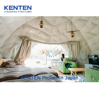 Maison extérieure insonorisée en forme de dôme écologique igloo tente géodésique 8 diamètre avec salle de bain et cuisine hiver pour le glamping de luxe