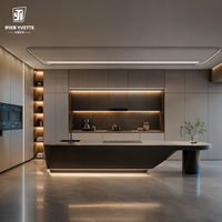 Armoire murale de cuisine sur mesure à panneaux épaissis et robustes, assemblage complet pour grands projets de construction de villas