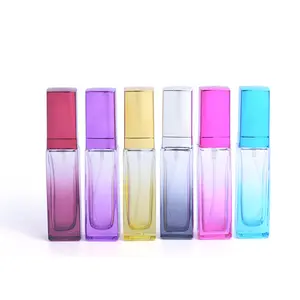 Cosmetic Packaging 20ml Square Clear Empty Glass Supplier Pink Perfume Bottle With Pump