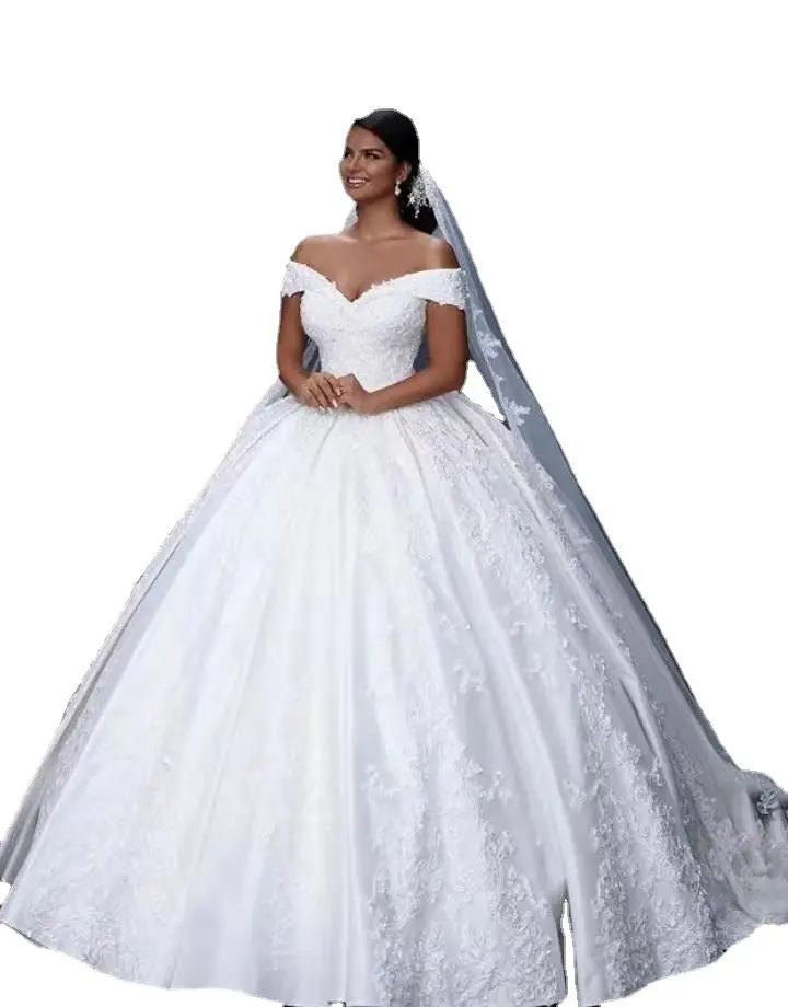 Al1727 2024 Nhà Máy Bán Buôn Tùy Biến Mới Sang Trọng XXXL Cộng Với Kích Thước Vestidos De Novia Prom Cô Dâu Wedding Gown Wedding Dresses