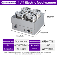 4L*4 Elektrisches Bain-Marie Theken-Speisenwärmer Kommerzielle Suppenwärmemaschine für Restaurant Catering Buffet