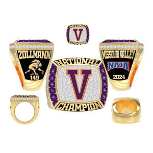 Bagues de championnat de sport en métal émaillé et doré avec logo personnalisé personnalisé - Product Image 4