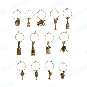 Customizable Hanging With Pendant Metal Fabrications Insects Wine Glass Decoration Wine Glass Charms Rings