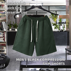 Men's Custom Compression Gym <b>Shorts</b> 100% Cotton Black Casual Sportswear Mid Hot <b>Running</b> Sweat Training Athletic Sports Worsted - Product Image 3